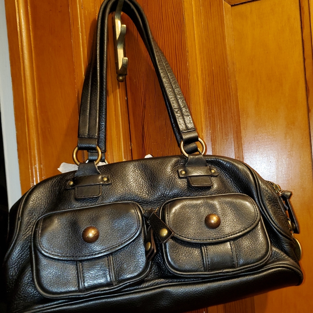 BCBGIRLS black leather purse